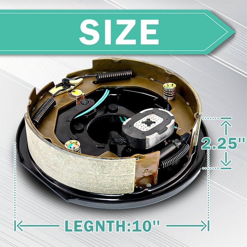 JADODE 10" x 2-1/4" Trailer Electric Trailer Brake Assembly Left Side for 3500 lbs axle Heavy Duty Electric Trailer Brake Kits 10" x 2.25" - Image 2